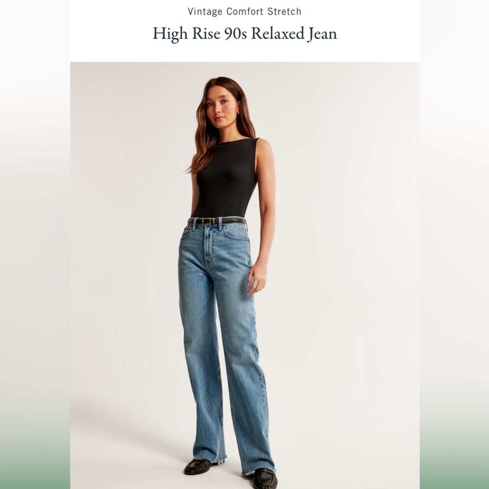 Abercrombie High Rise 90s Relaxed Jean Medium Raw Hem